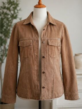 Vintage Tan Suede Utility Jacket